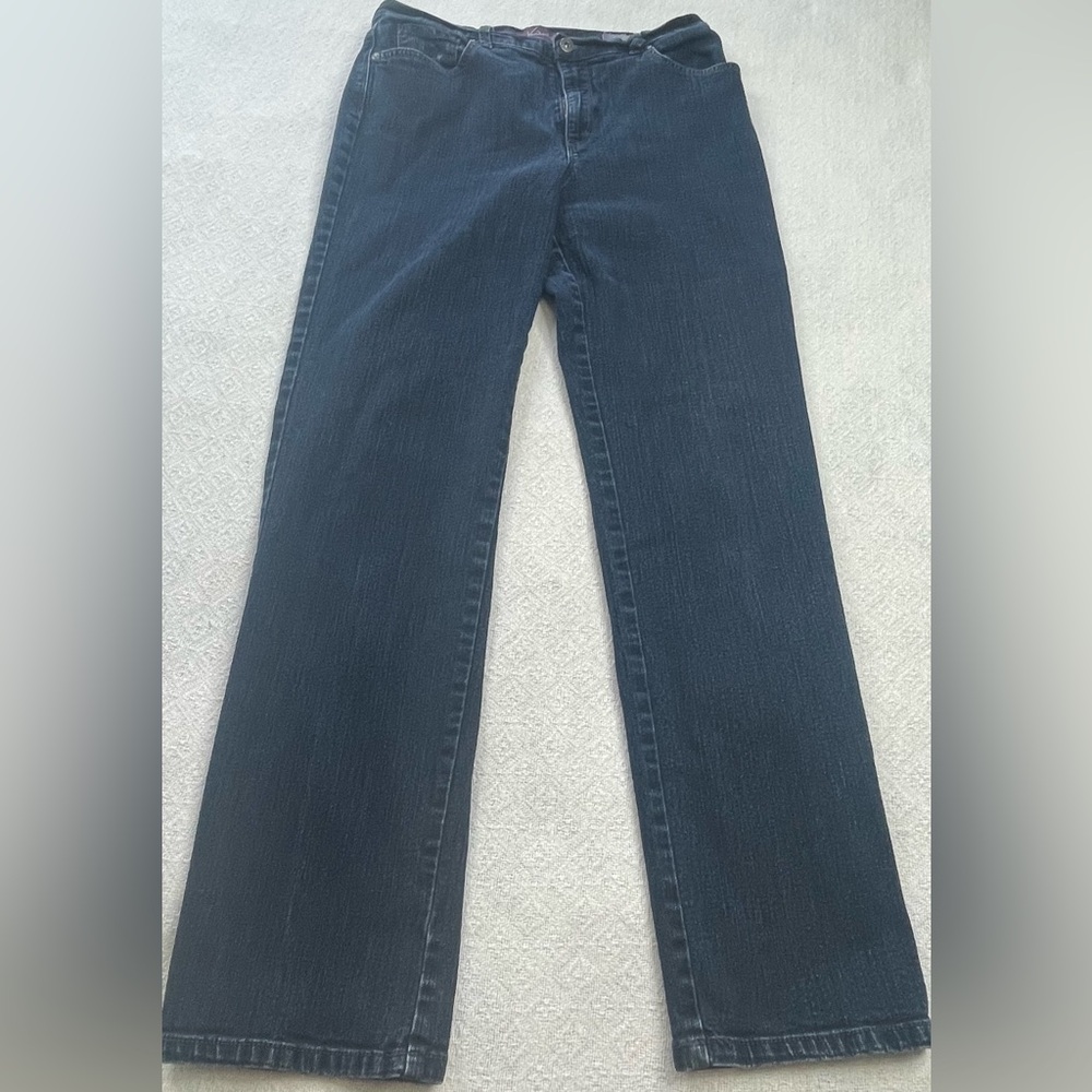 Gloria Vanderbilt Amanda Dark Blue‎ Straight Leg Jeans Size 10 - Long